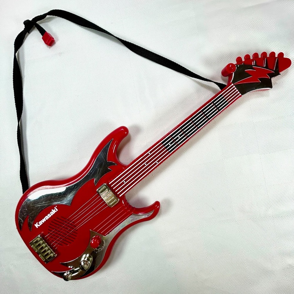 Kawasaki Kids Electronic Red Rock Guitar - TESTED WORKS GREAT  ~VIDEO~ VHTF